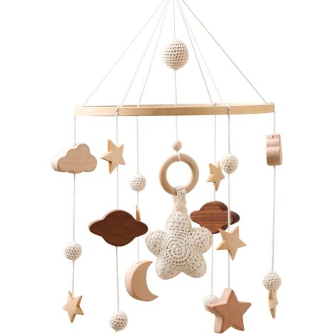 Mobile Lit Bébé, Avec Feutre Dinosaures, Feuilles, Nuages Et Etoiles Decorations Suspendues Bois Mobile Bebe Jouet Pour Lit Bebe Avec Clochette Cadeau Pour Bebe Fille Ou Garcon 90042967