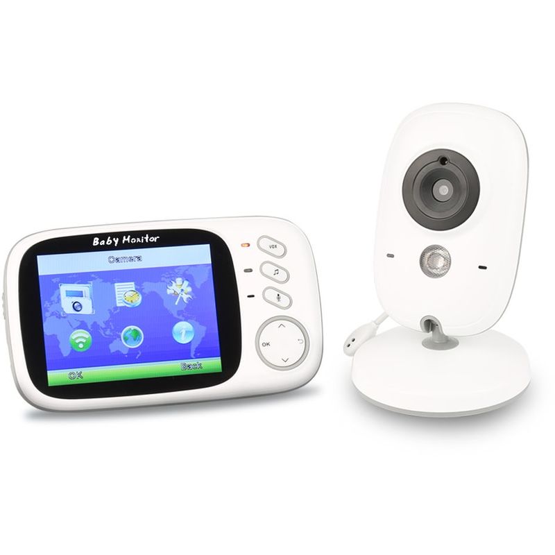 Bébé Moniteur 3.2" LCD Couleur Babyphone Vidéo Ecoute Bébé Vidéo Camera