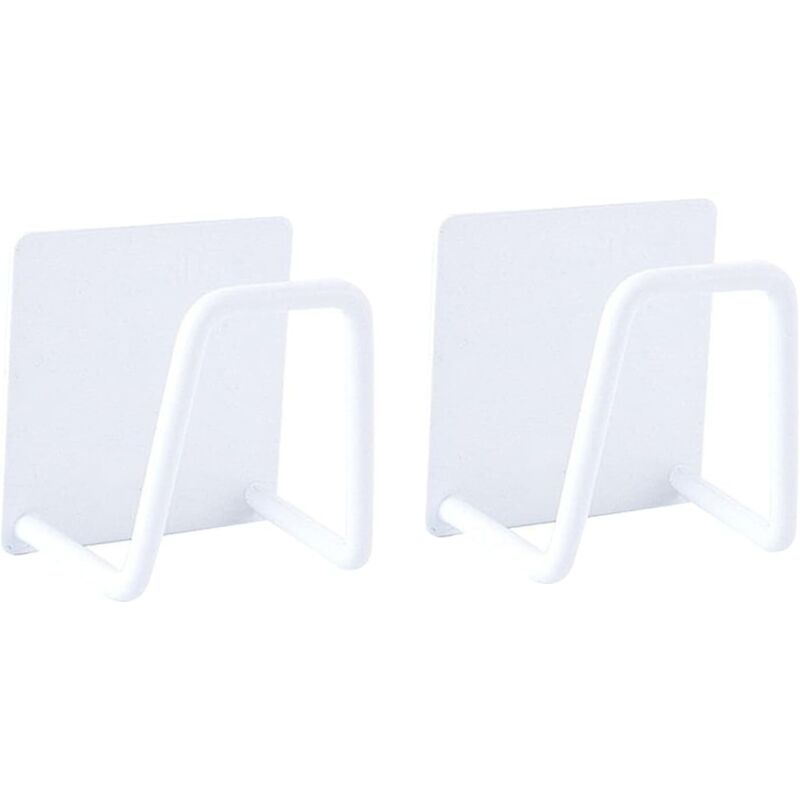 2 porte-éponges auto-adhésifs, pour la cuisine, montage sans perçage, en acier inoxydable, antirouille et étanche, blancs