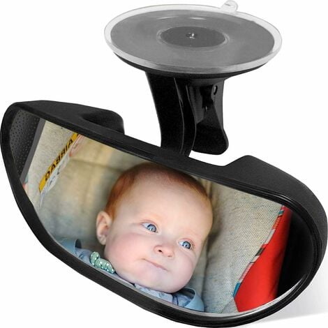 Rétroviseur de Surveillance pour Bébé Miroir de Voiture pour Bébé Enfant  Rotation 360° Inclinable et Orientable Noir