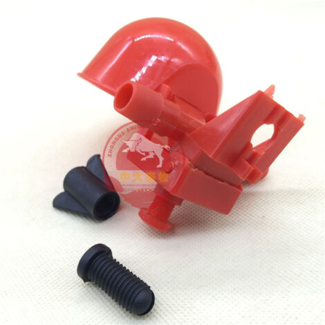 Bebedero automático de plástico rojo para gallinas y palomas con caudal de agua ajustable y fácil instalación – Paquete de 5 unidades