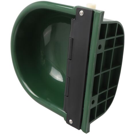 Bebedero automático para animales con válvula de flotador y protector antisalpicaduras para caballos, vacas y animales de granja – capacidad de 4 l, material PP, dimensiones 26,5 x 28 cm, cobre, verde