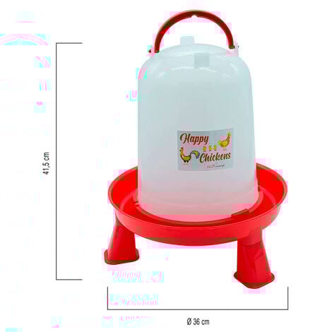 CHEMIN DES POULAILLERS Bebedero con patas para gallinas, faisanes y otras aves de corral - 10 L