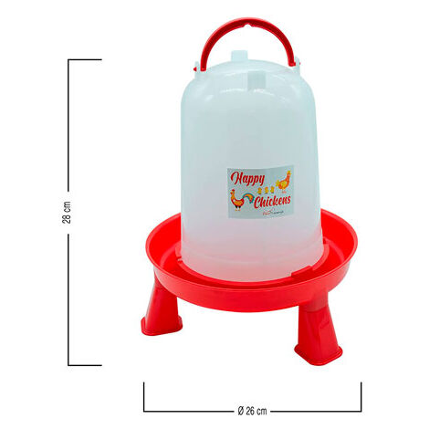 Bebedero con patas para gallinas, faisanes y otras aves de corral - 3 L