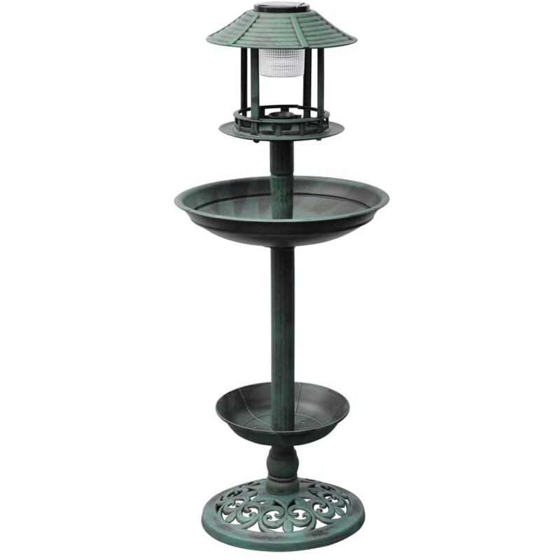 

Bebedero Decorativo para Pájaros con Luces LED Solares Plástico Verde - Verde - Vidaxl