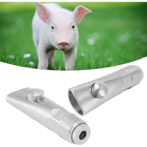 Bebedero para cerdos de 2 piezas – Grifo automático de acero inoxidable G1/2 sin filtro – Para cerdas y lechones