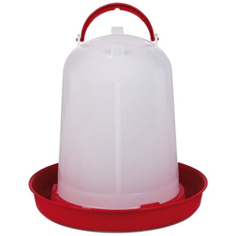Bebedero Rojo para gallinas de 10 litros. Diámetro 34 cm x Alto 34 cm.