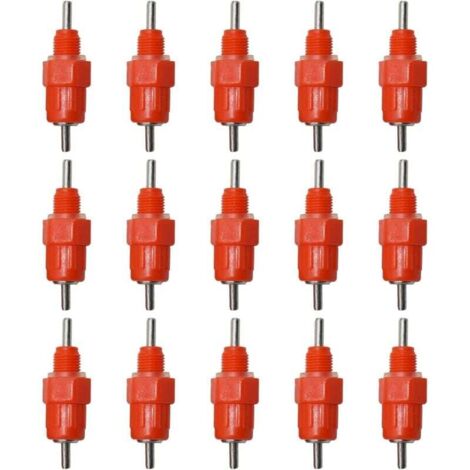 Bebederos automáticos KZQ, bebederos de tetina para aves de corral, bebederos de tetina automáticos para pollos, patos y aves de corral, 15 unidades