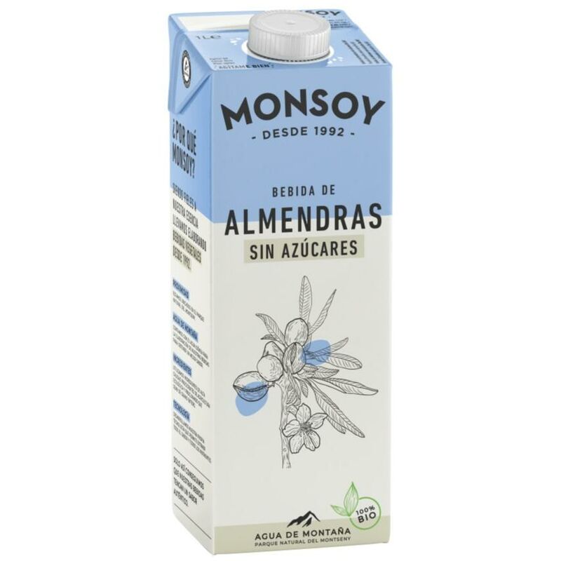 

Bebida vegetal de almendra sin azúcares Monsoy 1 L