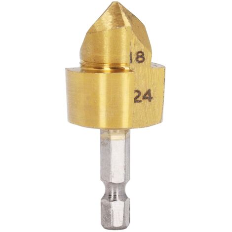 BEBUSINGOTO 1/4 Zoll Sechskantschaft-Senkbohrer, 90-Grad-Fasenfräser, 18–24 mm Metall-Senker zum Öffnen von Löchern