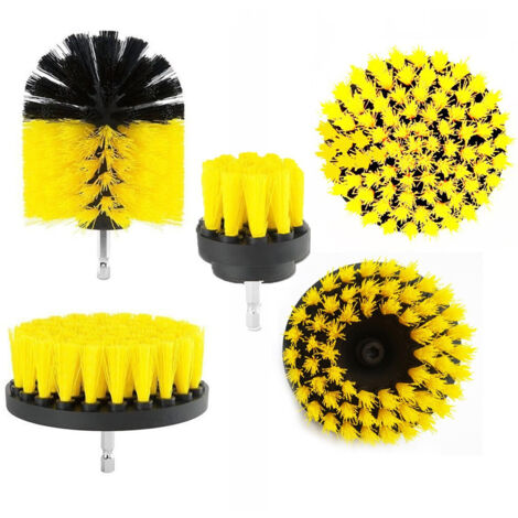 BEBUSINGOTO 1 ensemble 5 pièces Brosse Nettoyage Perceuse, Outil de Brosse Perceuse Nettoyage Kit, Drill Brush pour Surfaces de Salle de Bain, Sol, Baignoire Carreaux et Voiture