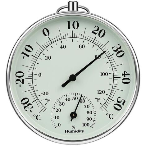 BEBUSINGOTO 10 cm Innen-/Außenthermometer mit Feuchtigkeitsmesser