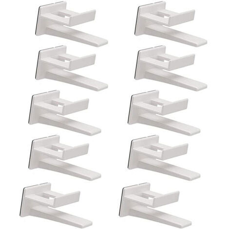 BEBUSINGOTO 10 ganchos para sombreros, perchero negro de doble gancho para montaje en pared, ganchos para sombreros de montaje en pared, para varios sombreros, llaveros, auriculares, bufandas. (Blanco