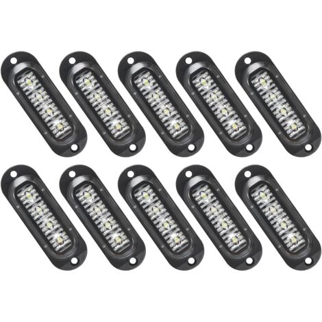 BEBUSINGOTO 10 luces LED de posición lateral de 12/24 V, luces de gálibo LED, luz de advertencia para remolque, camión, caravana (blancas)