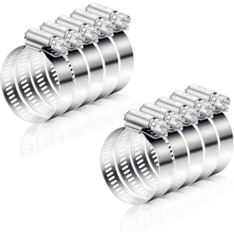 BEBUSINGOTO 10-teiliges Set verstellbarer Schlauchschellen, Metall-Schlauchschellen, Edelstahl-Schlauchschellen 27–51 mm für Abluftrohre, Dunstabzugshauben, Abluftrohre und Ventilatoren
