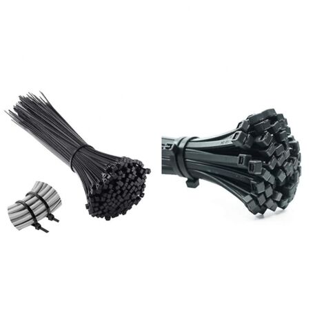 BEBUSINGOTO 100 bridas de nailon de 200 mm x 3,6 mm, color negro