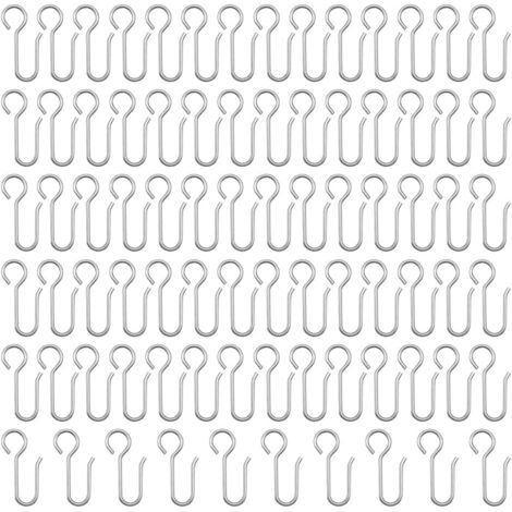 BEBUSINGOTO 100 piezas ganchos metálicos para cortinas, ganchos para cortinas, clips para cortinas, para cortinas de ventana y ducha.
