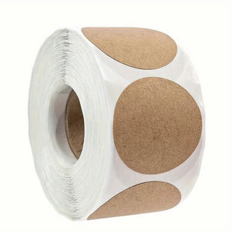 BEBUSINGOTO 1000 pièces/2 rouleaux de papier Kraft rond auto-adhésif étiquettes article Classification nom autocollants personne