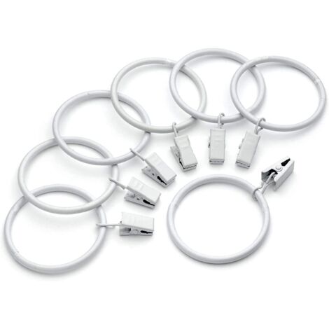 BEBUSINGOTO 10er-Pack Vorhangringe im Vintage-Stil, weiß, rostbeständig, 3,8 cm Innendurchmesser, Duschvorhanghaken und -stangen