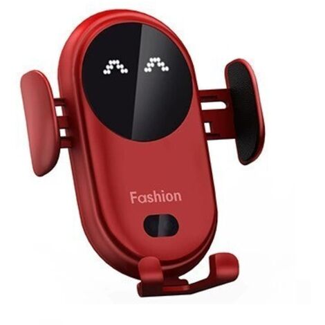 BEBUSINGOTO 10W Chargeur sans Fil Voiture Support Téléphone sans Fil Automatic Clamping Porte Clip Chargeur Induction Voiture pour Tous Les AppareilsRouge