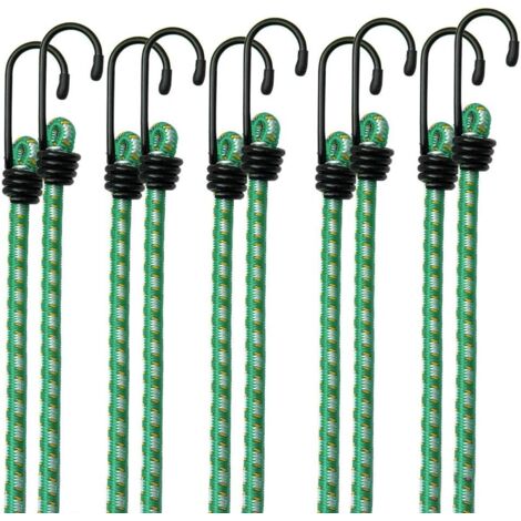 BEBUSINGOTO 10x elastische Gummiseile, Gepäckverlängerungsseile 75 cm