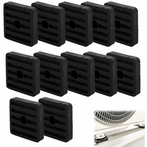 BEBUSINGOTO 12 Pièces Amortisseurs de Vibrations en Caoutchouc de Climatiseurs,Coussin De Choc Pour Climatisation Pieds Anti-vibrations Support pour Condenseur de Climatiseur Split Extérieur,Noir