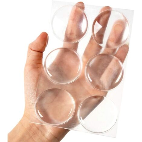 BEBUSINGOTO 12 Stück Türgriff-Wandschutz, durchsichtiger, weicher Gummi-Wandschutz, selbstklebende Türgriff-Stoßfänger (50 x 5 mm)