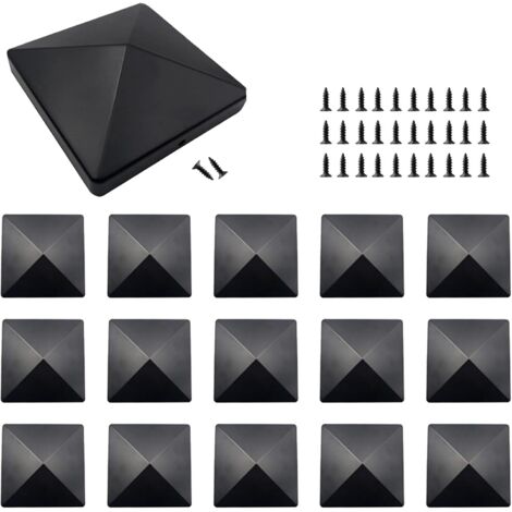 BEBUSINGOTO 16 piezas de tapas para postes, tapas para postes de 100 x 100 mm, tapas cuadradas para columnas, tapas para postes de cercas, postes, barandillas y tubos de acero.