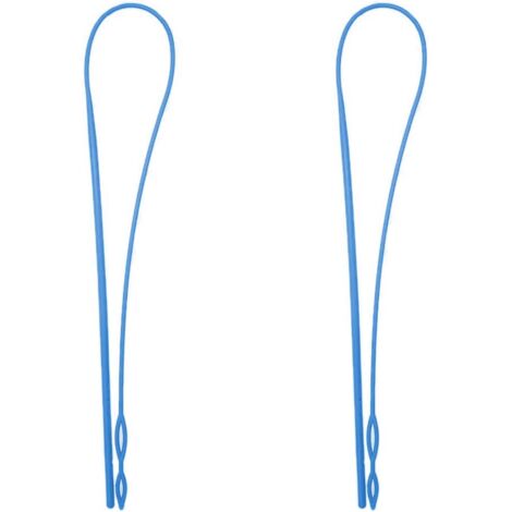 BEBUSINGOTO 2 enhebradores de cordón de plástico flexible de 27,5 cm para sudaderas, fáciles de usar y rápidos de usar, para pantalones y chaquetas (azul)