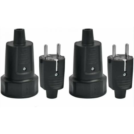 BEBUSINGOTO 2 Fiches Mâle et 2 Prise Femelle,  250V 16A Fiche pour Câble 6-10 mm