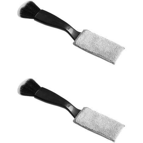 BEBUSINGOTO 2-in-1 Doppelkopf-Autoreinigungsbürsten, Innenraumreinigungsbürsten, Staubbürste für Lüftungsschlitze, Armaturenbrett, Sitze, 2 Stück (Schwarz)