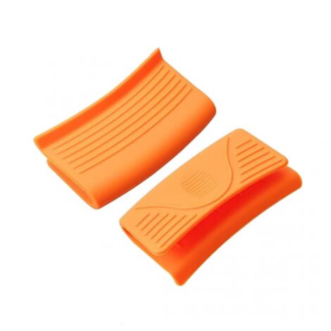 BEBUSINGOTO 2 pcs Silicone Hot Handle Holder, Cuisine Silicone épaississement Gants Pot Holder Grip résistant à la Chaleur Silicone Pot Holder Support de poignée auxiliaire en Silicone Hot Handle Gan