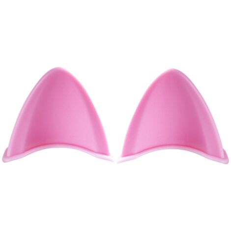 BEBUSINGOTO 2 pegatinas para casco con orejas de gato, accesorio decorativo para motocicleta, color rosa