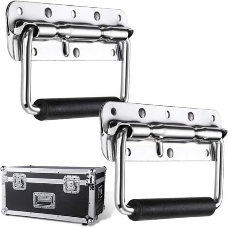 BEBUSINGOTO 2 Pièces Poignee Metal Caisse Poignée Encastrable Poignée de Caisse Poignées de Traction d'acier inoxydable Porte en Métal Extracteur Poignée pour Remplacement de Boîte à Outils Boîtes