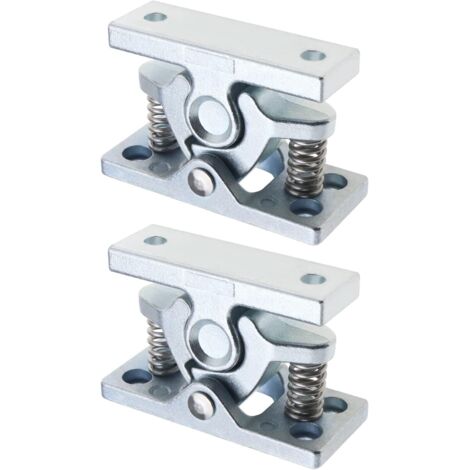 BEBUSINGOTO 2 piezas de retenedores de puerta resistentes de aleación de zinc, tope de bloqueo, resorte de abrazadera de puerta, herrajes, hebilla de puerta para caravana, autocaravana, barco