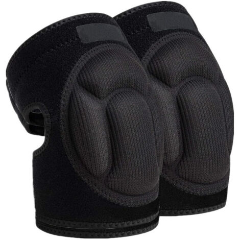 BEBUSINGOTO 2 piezas rodilleras protectoras anticolisión de esponja gruesa para jardinería, construcción, jogging y ciclismo de montaña.