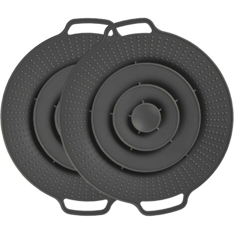 BEBUSINGOTO 2 piezas Tapa de silicona antidesbordamiento, tapa de silicona antiderrames para desbordamiento - Alta temperatura - Anti-ebullición - Para sartenes, ollas, agua hirviendo