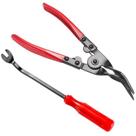 BEBUSINGOTO 2-teiliges Werkzeugset zum Entfernen von Clips, automatische Türclips, Universalzange für Reparatursets an Türverkleidungen und Armaturenbrett