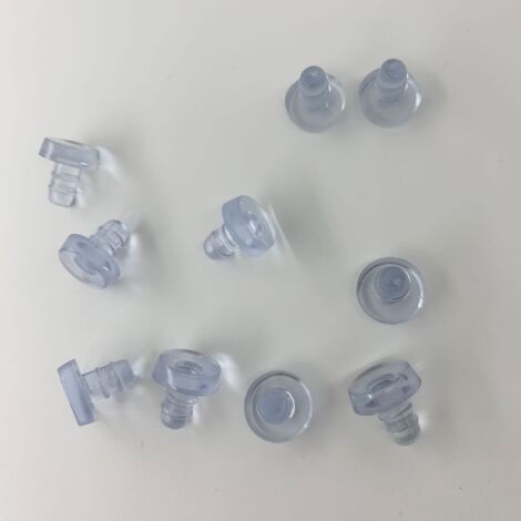 BEBUSINGOTO 20 protectores de placa de vidrio para espejo giratorio de goma transparente, soporte de inserción, bandeja para estante, estante de vidrio, mueble, mesa, mesita de noche, almohadilla pro