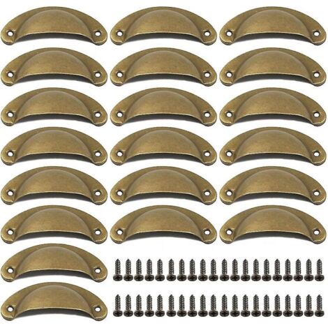 BEBUSINGOTO 20 tiradores de puerta interior con forma de concha, estilo vintage, para armario, regalo