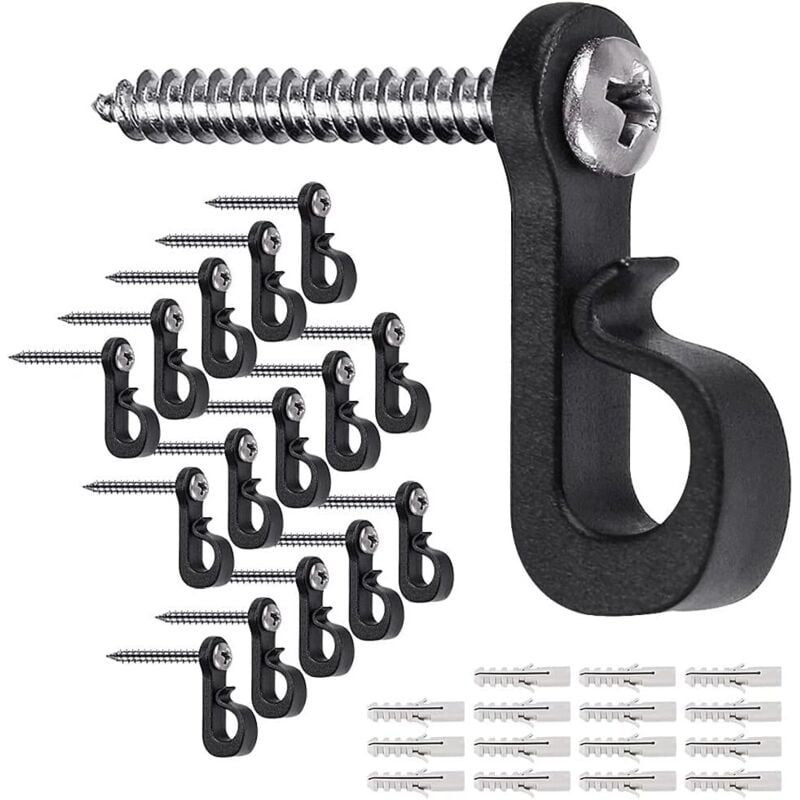 Image of BEBUSINGOTO 20er-Pack Weihnachtslichterhaken mit Schrauben für drinnen und draußen