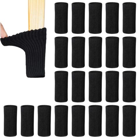 BEBUSINGOTO 24 piezas protectores de fieltro para patas de silla, color negro, para evitar arañazos y ruidos.