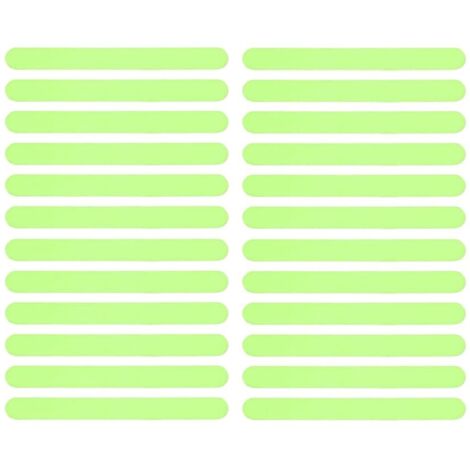 BEBUSINGOTO 24 piezas Tiras antideslizantes e impermeables que brillan en la oscuridad para escalones, bañeras, escaleras y asideros (2 x 20 cm)