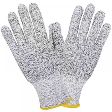 BEBUSINGOTO 24,5 cm, paire de gants anti-coupures, niveau de protection 5, protection optimale pour les coupures du quotidien (cuisine, jardinage, bricolage)