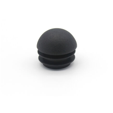 BEBUSINGOTO 25 mm schwarze runde Stuhlrohr-Endkappen-Einsätze, gerippte, runde, gewölbte Möbelbeinkappen für Tische und Stühle, 50 Stück