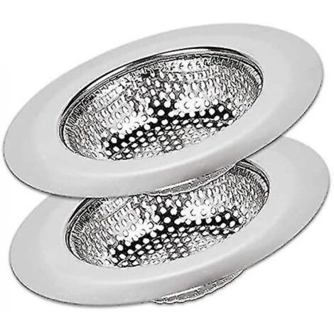 BEBUSINGOTO 2er-Pack Küchenspülsieb, Lebensmittelfänger, 11,4 cm Durchmesser, breiter Rand, perfekt für die meisten Spülbeckenabflüsse, verstopfungssicher, rostfrei