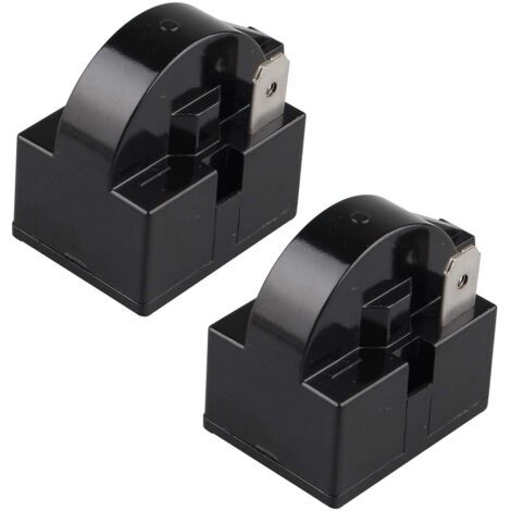 BEBUSINGOTO 2er-Pack PTC-Anlaufrelais, 15 Ohm, 220 V, einpolig, für Kühlschrank, Gefrierschrank und Kompressor, schwarz