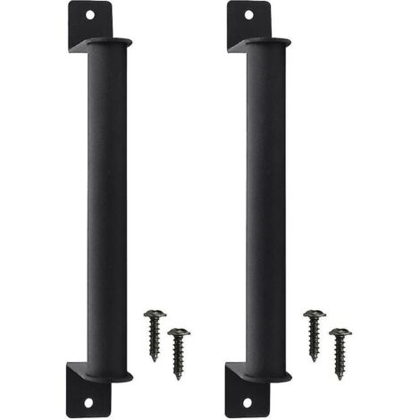 BEBUSINGOTO 2er-Pack robuste Scheunentorgriffe, Scheunentor-Hardwaregriffe mit 4 Schrauben, schwarzer Türgriff