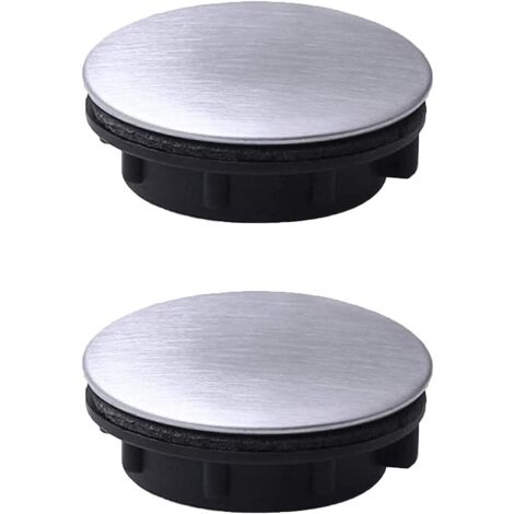 BEBUSINGOTO 2pcs évier Ruban Trou Couvercle en Acier Inoxydable Robinet Trou Couvercle évier Trou Plaque Bouchon Bouchon obturateur pour Salle de Bain Cuisin