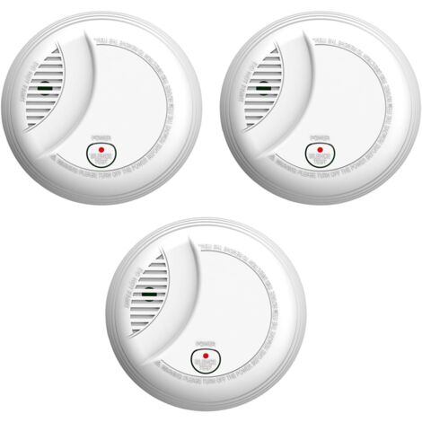 BEBUSINGOTO 3 Stück Rauchmelder, Feuermelder mit fotoelektrischem Sensor, zertifiziert nach EN 14604 (437-3PCS)